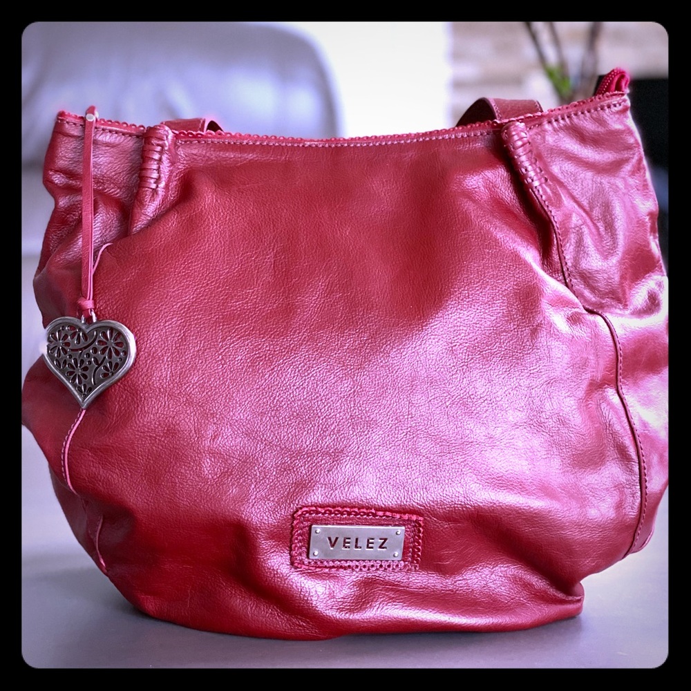 Red Velez leather shoulder bag